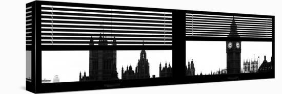 Window View of Parliament and Westminster Bridge - Big Ben - River Thames - City of London - UK-Philippe Hugonnard-Stretched Canvas