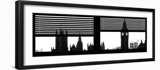 Window View of Parliament and Westminster Bridge - Big Ben - River Thames - City of London - UK-Philippe Hugonnard-Framed Photographic Print