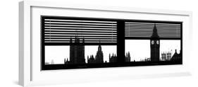 Window View of Parliament and Westminster Bridge - Big Ben - River Thames - City of London - UK-Philippe Hugonnard-Framed Photographic Print