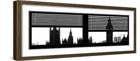 Window View of Parliament and Westminster Bridge - Big Ben - River Thames - City of London - UK-Philippe Hugonnard-Framed Photographic Print