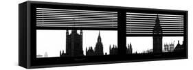 Window View of Parliament and Westminster Bridge - Big Ben - River Thames - City of London - UK-Philippe Hugonnard-Framed Stretched Canvas