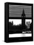 Window View of Parliament and Westminster Bridge - Big Ben - River Thames - City of London - UK-Philippe Hugonnard-Framed Stretched Canvas