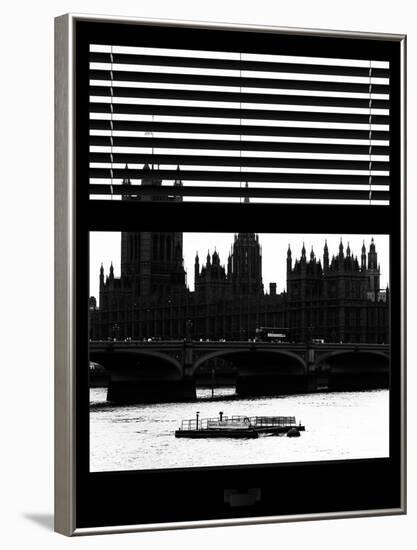 Window View of Parliament and Westminster Bridge - Big Ben - River Thames - City of London - UK-Philippe Hugonnard-Framed Photographic Print