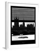 Window View of Parliament and Westminster Bridge - Big Ben - River Thames - City of London - UK-Philippe Hugonnard-Framed Photographic Print