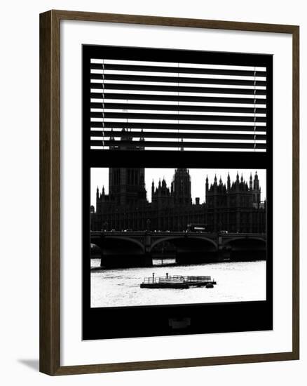 Window View of Parliament and Westminster Bridge - Big Ben - River Thames - City of London - UK-Philippe Hugonnard-Framed Photographic Print