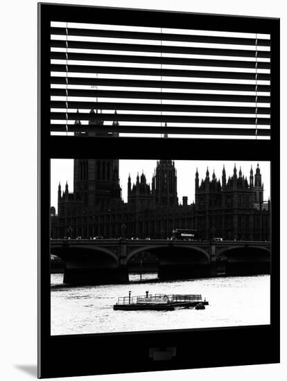 Window View of Parliament and Westminster Bridge - Big Ben - River Thames - City of London - UK-Philippe Hugonnard-Mounted Photographic Print