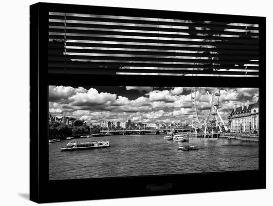 Window View of River Thames with London Eye (Millennium Wheel) - City of London - UK - England-Philippe Hugonnard-Stretched Canvas