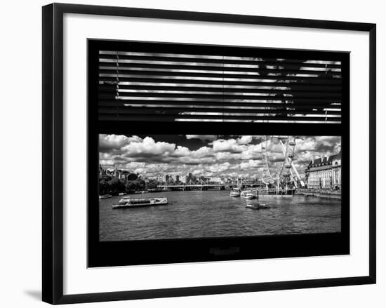 Window View of River Thames with London Eye (Millennium Wheel) - City of London - UK - England-Philippe Hugonnard-Framed Photographic Print