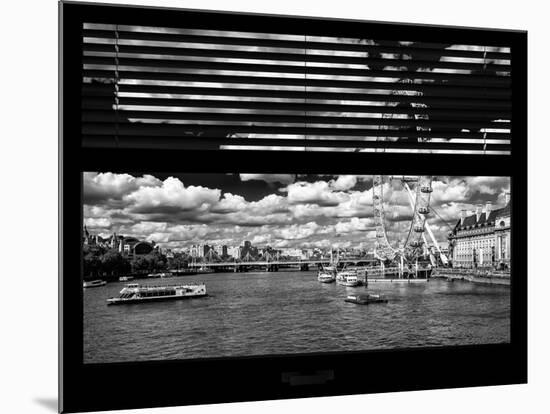 Window View of River Thames with London Eye (Millennium Wheel) - City of London - UK - England-Philippe Hugonnard-Mounted Photographic Print