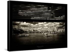 Window View of River Thames with London Eye (Millennium Wheel) - City of London - UK - England-Philippe Hugonnard-Framed Stretched Canvas