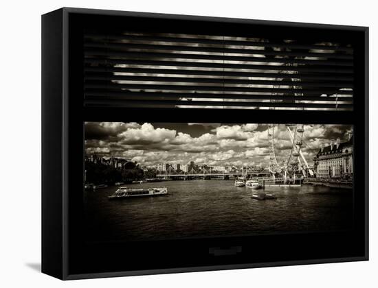 Window View of River Thames with London Eye (Millennium Wheel) - City of London - UK - England-Philippe Hugonnard-Framed Stretched Canvas