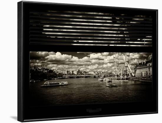 Window View of River Thames with London Eye (Millennium Wheel) - City of London - UK - England-Philippe Hugonnard-Framed Photographic Print