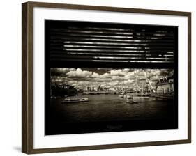 Window View of River Thames with London Eye (Millennium Wheel) - City of London - UK - England-Philippe Hugonnard-Framed Photographic Print