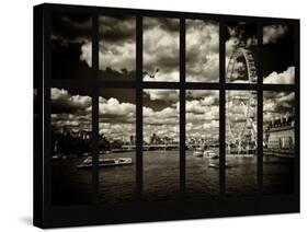Window View of River Thames with London Eye (Millennium Wheel) - City of London - UK - England-Philippe Hugonnard-Stretched Canvas