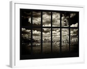 Window View of River Thames with London Eye (Millennium Wheel) - City of London - UK - England-Philippe Hugonnard-Framed Photographic Print