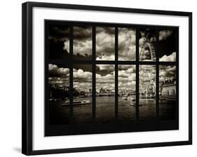 Window View of River Thames with London Eye (Millennium Wheel) - City of London - UK - England-Philippe Hugonnard-Framed Photographic Print