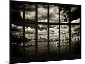 Window View of River Thames with London Eye (Millennium Wheel) - City of London - UK - England-Philippe Hugonnard-Mounted Photographic Print