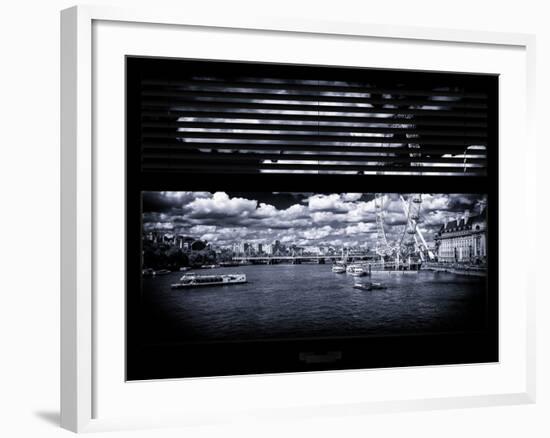 Window View of River Thames with London Eye (Millennium Wheel) - City of London - UK - England-Philippe Hugonnard-Framed Photographic Print