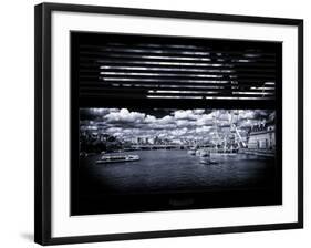 Window View of River Thames with London Eye (Millennium Wheel) - City of London - UK - England-Philippe Hugonnard-Framed Photographic Print