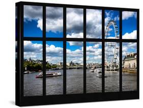 Window View of River Thames with London Eye (Millennium Wheel) - City of London - UK - England-Philippe Hugonnard-Stretched Canvas