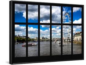 Window View of River Thames with London Eye (Millennium Wheel) - City of London - UK - England-Philippe Hugonnard-Framed Photographic Print