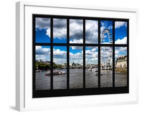 Window View of River Thames with London Eye (Millennium Wheel) - City of London - UK - England-Philippe Hugonnard-Framed Photographic Print