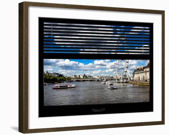 Window View of River Thames with London Eye (Millennium Wheel) - City of London - UK - England-Philippe Hugonnard-Framed Photographic Print