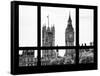 Window View of the Houses of Parliament and Big Ben - City of London - UK-Philippe Hugonnard-Framed Stretched Canvas