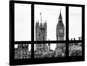 Window View of the Houses of Parliament and Big Ben - City of London - UK-Philippe Hugonnard-Stretched Canvas