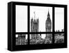 Window View of the Houses of Parliament and Big Ben - City of London - UK-Philippe Hugonnard-Framed Stretched Canvas