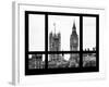 Window View of the Houses of Parliament and Big Ben - City of London - UK-Philippe Hugonnard-Framed Photographic Print