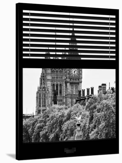 Window View of the Houses of Parliament and Big Ben - City of London - UK-Philippe Hugonnard-Stretched Canvas