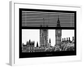 Window View of the Houses of Parliament and Big Ben - City of London - UK-Philippe Hugonnard-Framed Photographic Print