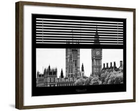 Window View of the Houses of Parliament and Big Ben - City of London - UK-Philippe Hugonnard-Framed Photographic Print