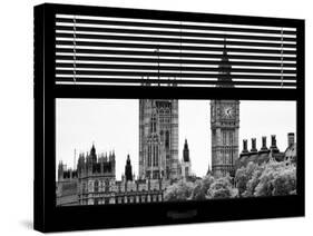 Window View of the Houses of Parliament and Big Ben - City of London - UK-Philippe Hugonnard-Stretched Canvas