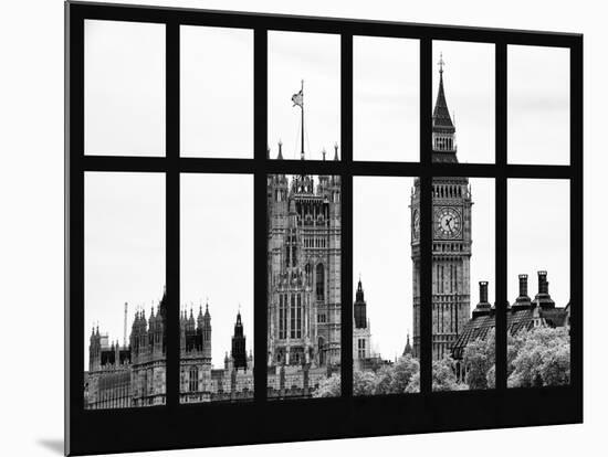 Window View of the Houses of Parliament and Big Ben - City of London - UK-Philippe Hugonnard-Mounted Photographic Print
