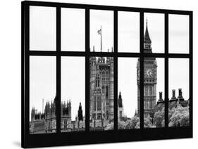 Window View of the Houses of Parliament and Big Ben - City of London - UK-Philippe Hugonnard-Stretched Canvas