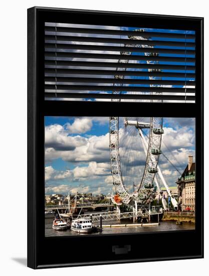 Window View of the Millennium Wheel (London Eye) and River Thames - City of London - UK - England-Philippe Hugonnard-Framed Photographic Print