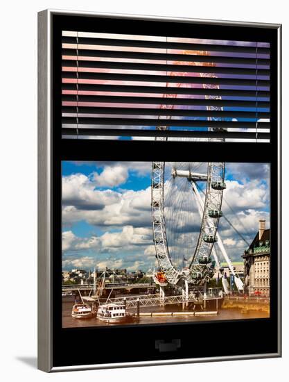 Window View of the Millennium Wheel (London Eye) and River Thames - City of London - UK - England-Philippe Hugonnard-Framed Photographic Print