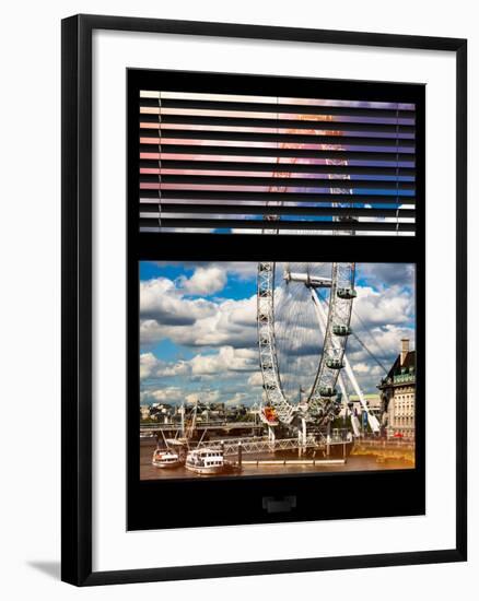 Window View of the Millennium Wheel (London Eye) and River Thames - City of London - UK - England-Philippe Hugonnard-Framed Photographic Print