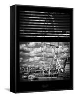 Window View of the Millennium Wheel (London Eye) and River Thames - City of London - UK - England-Philippe Hugonnard-Framed Stretched Canvas