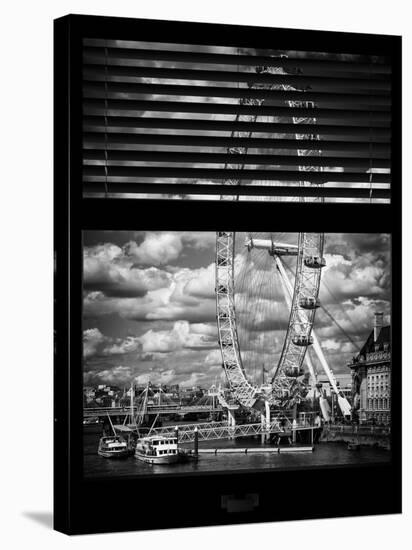 Window View of the Millennium Wheel (London Eye) and River Thames - City of London - UK - England-Philippe Hugonnard-Stretched Canvas