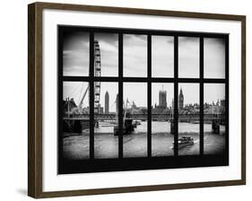 Window View of the Millennium Wheel with Houses of Parliament and Big Ben - London - UK-Philippe Hugonnard-Framed Photographic Print