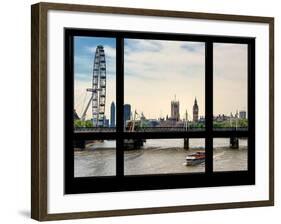 Window View of the Millennium Wheel with Houses of Parliament and Big Ben - London - UK-Philippe Hugonnard-Framed Photographic Print