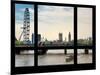 Window View of the Millennium Wheel with Houses of Parliament and Big Ben - London - UK-Philippe Hugonnard-Mounted Photographic Print