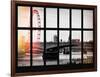 Window View of Waterloo Bridge with the Millennium Wheel and Big Ben - London - UK - England-Philippe Hugonnard-Framed Photographic Print