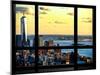 Window View, One World Trade Center (1WTC) at Sunset, Midtown Manhattan, New York-Philippe Hugonnard-Mounted Premium Photographic Print