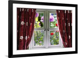 Window View onto Wild Summer Garden-MrEco99-Framed Photographic Print