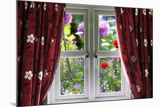 Window View onto Wild Summer Garden-MrEco99-Mounted Photographic Print