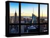 Window View, Skyline at Sunset, Midtown Manhattan, Hudson River, New York-Philippe Hugonnard-Stretched Canvas